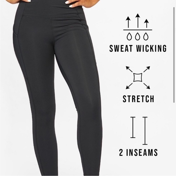 Hylete Black High Wasted Leggings with Pockets - Picture 2 of 9